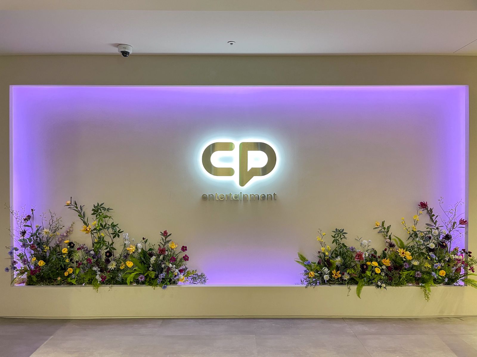 CP Entertainment lobby signage