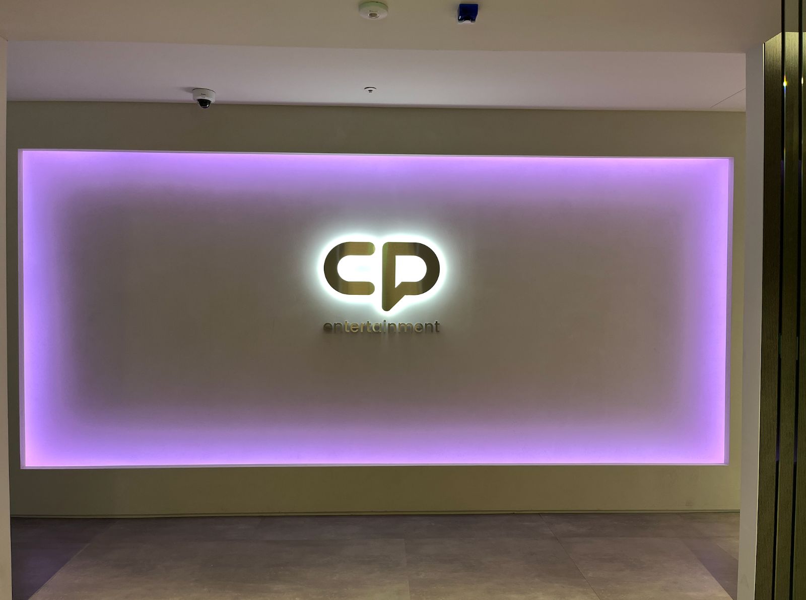 CP Entertainment lobby signage