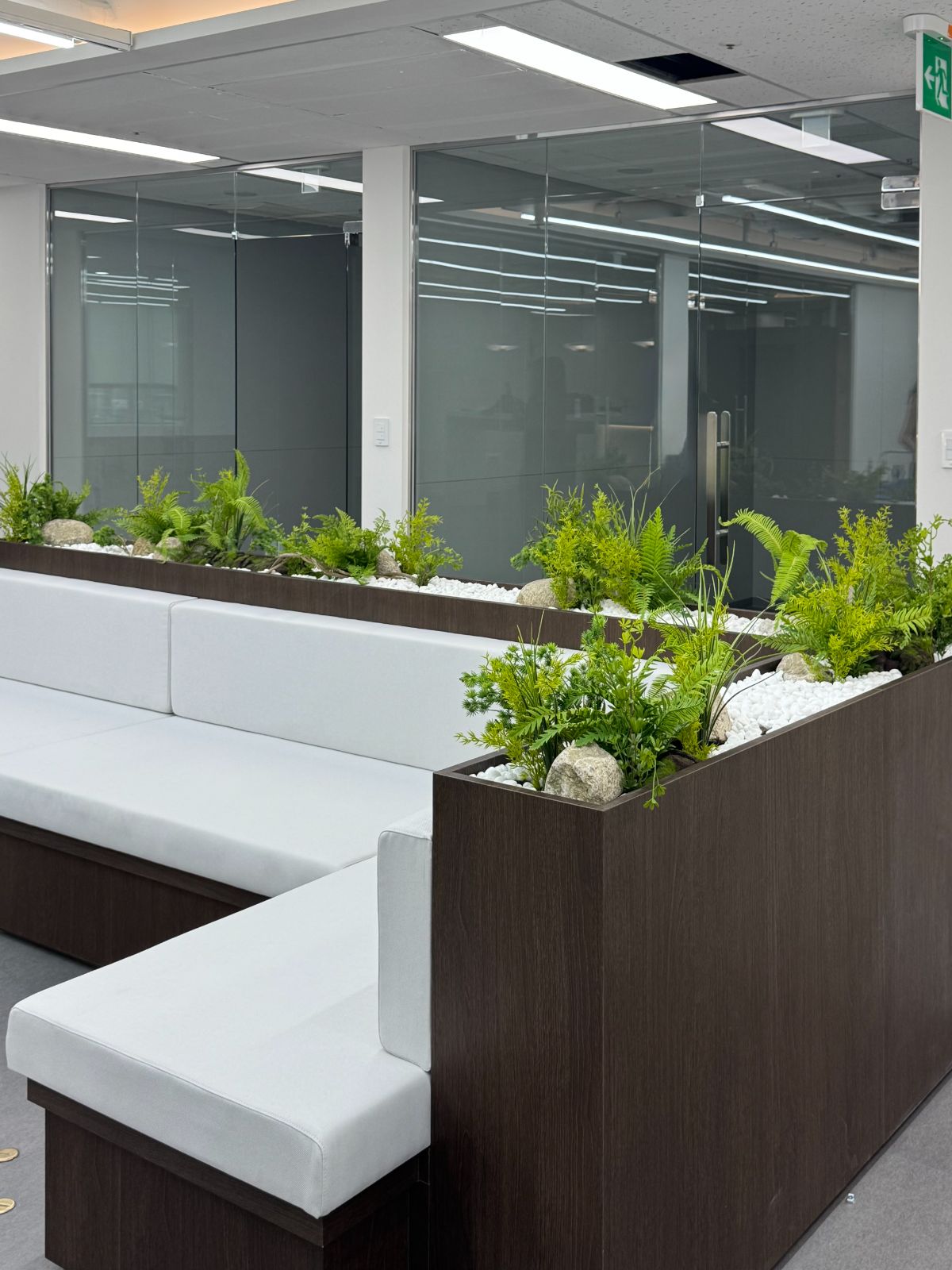 Korea Culture Translation Institute planter box with ferns and stone